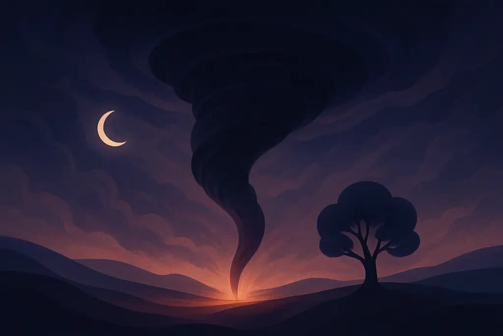 Dream illustration: Tornado touching down