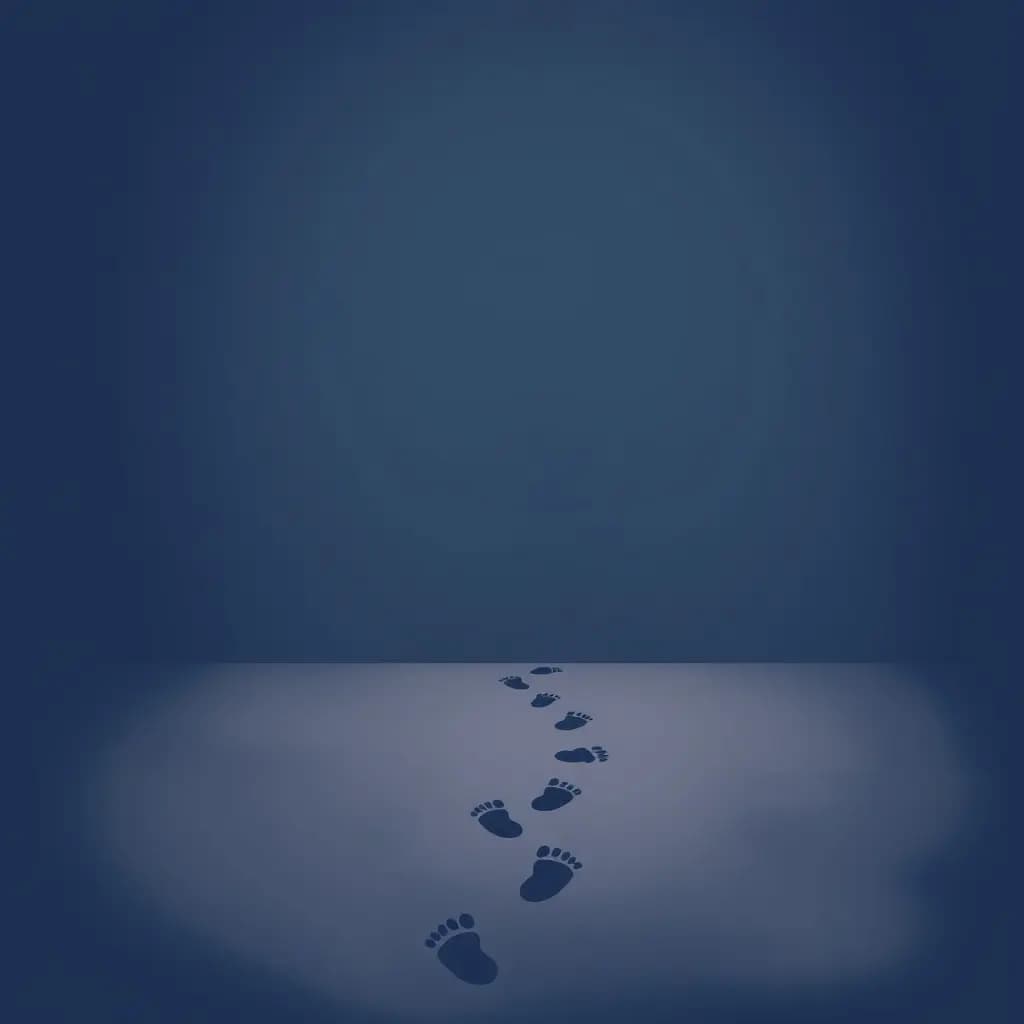 Dream illustration: Tracking footprints that stop at a wall