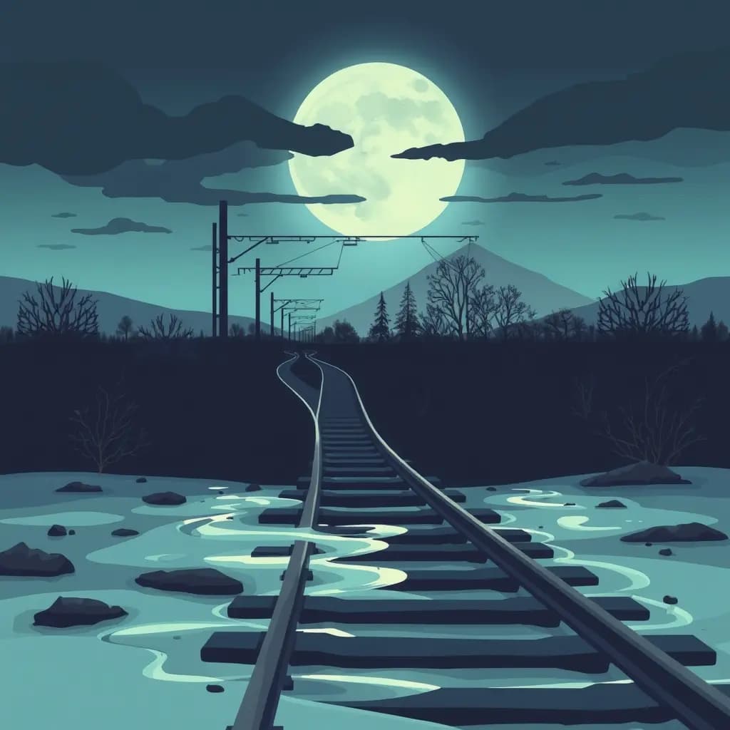 Dream illustration: Train Tracks Washed Away
