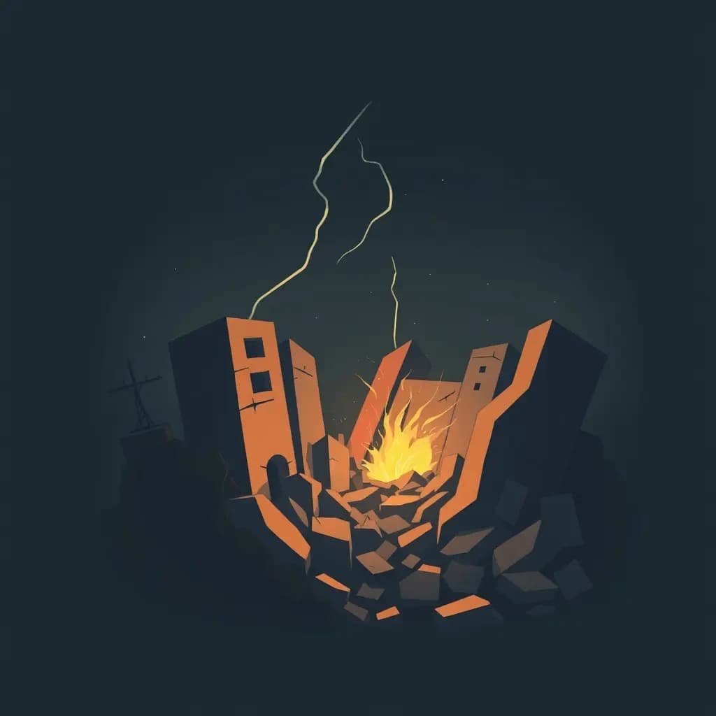 Dream illustration: Trapped during an earthquake