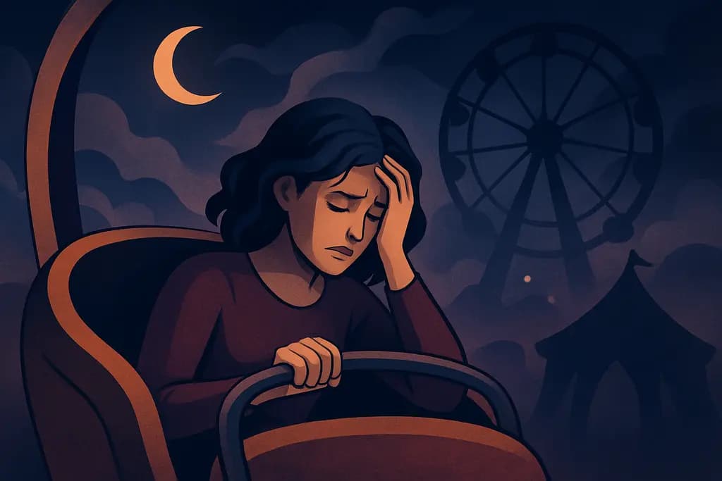 Dream illustration: Trapped in an amusement park ride or haunted attraction