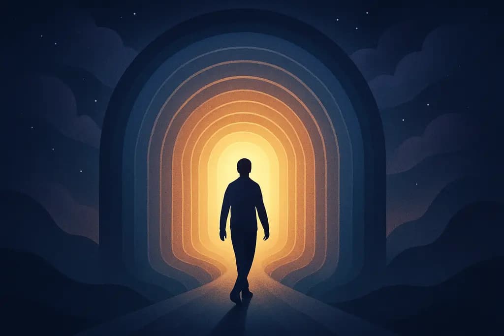 Dream illustration: Traveling through a tunnel of light