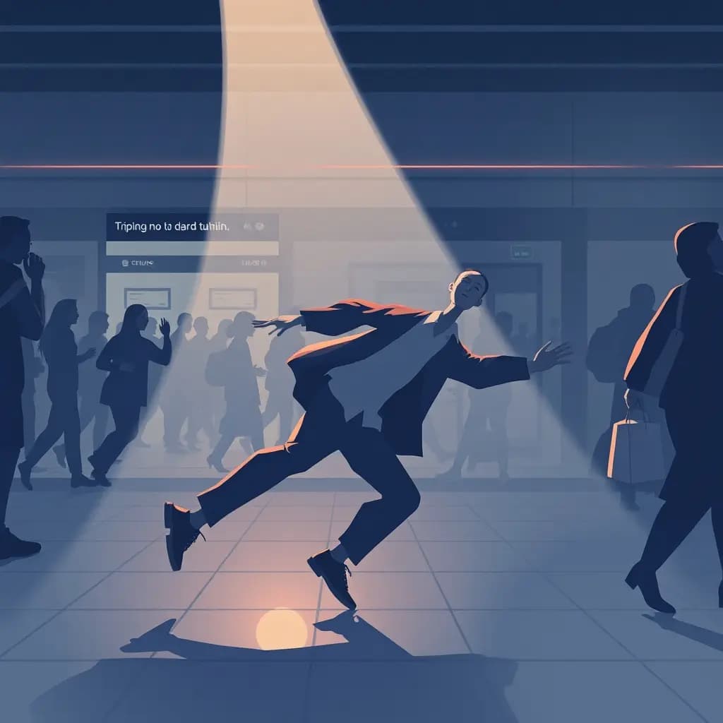 Dream illustration: Tripping in public