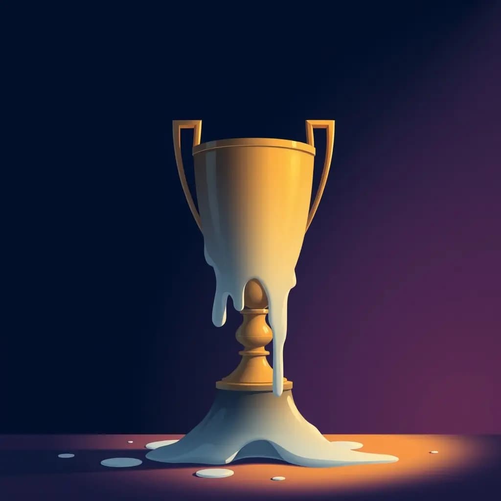 Dream illustration: Trophy that melts slowly
