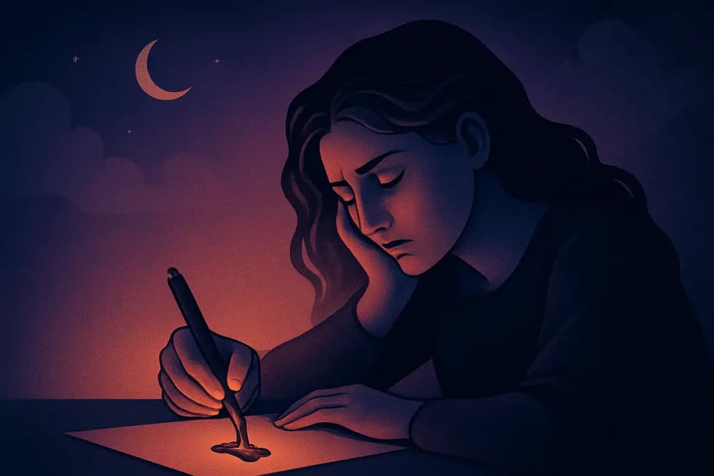 Dream illustration: Trying to write but the pen melts