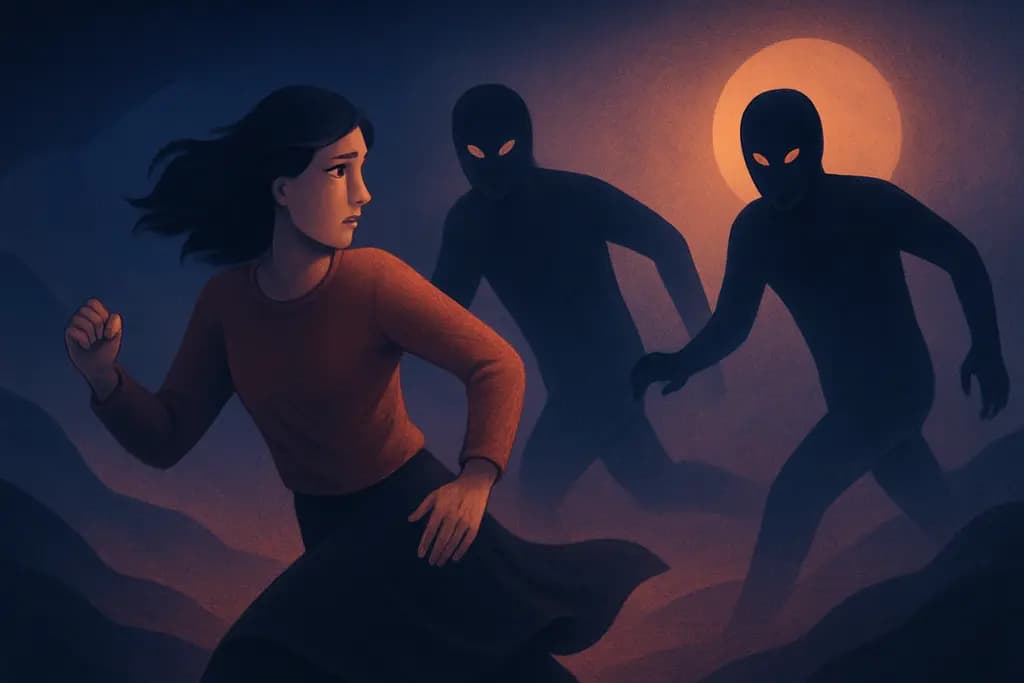 Dream illustration: two Escaping Danger chasing me