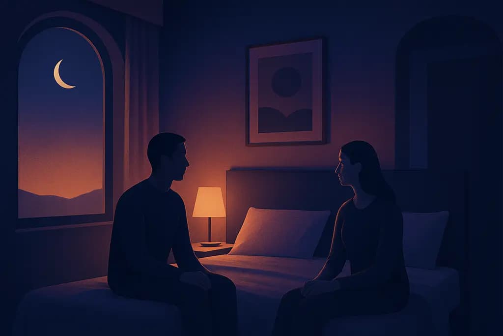 Dream illustration: two people staying in a hotel