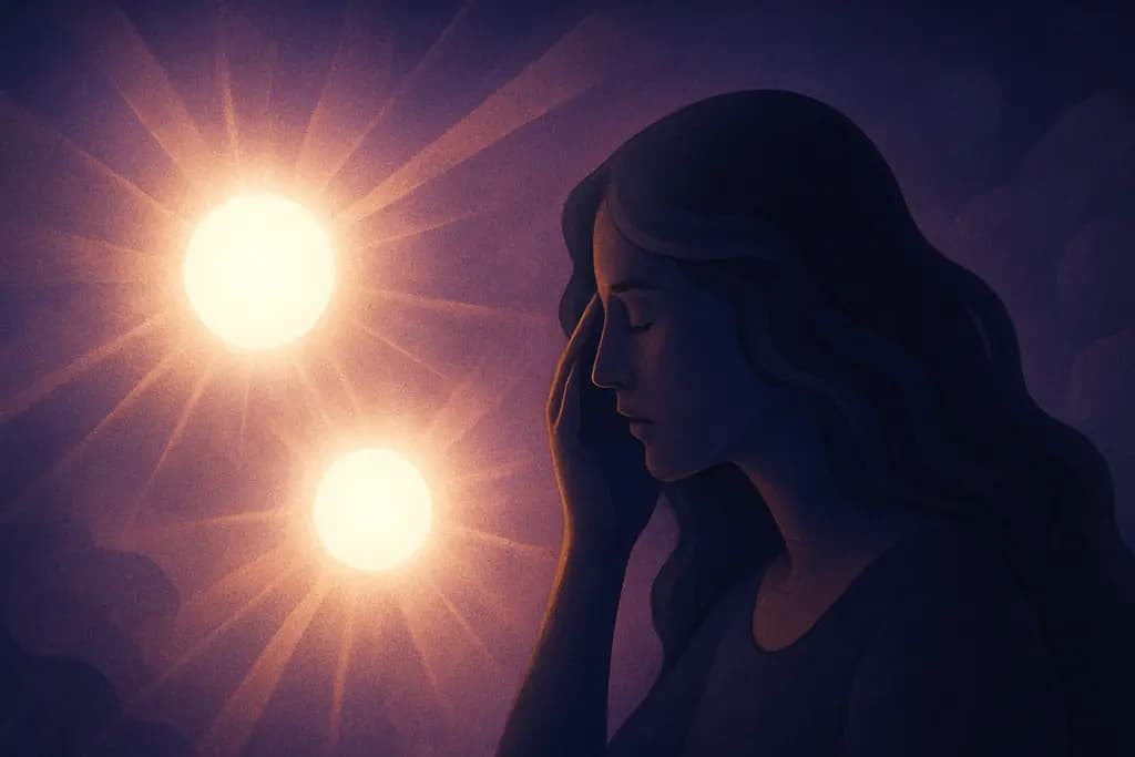Dream illustration: two sudden blinding white lights dream meaning