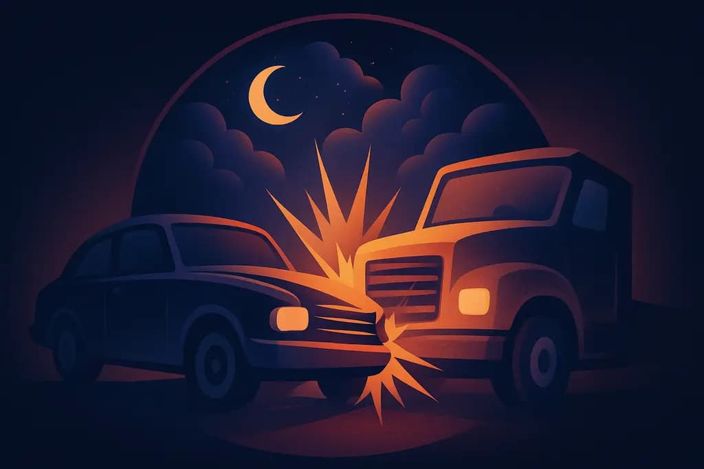 Dream illustration: two vehicles crashing dream