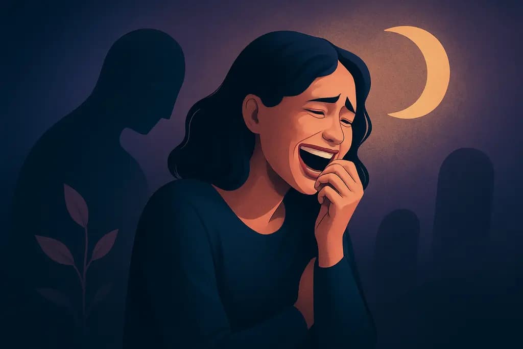 Dream illustration: Uncontrollable laughter at a solemn moment