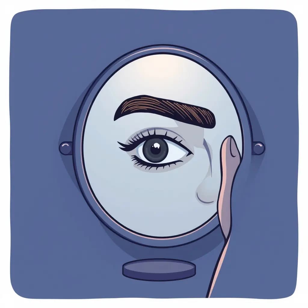 Dream illustration: Uneven eyebrow in the mirror