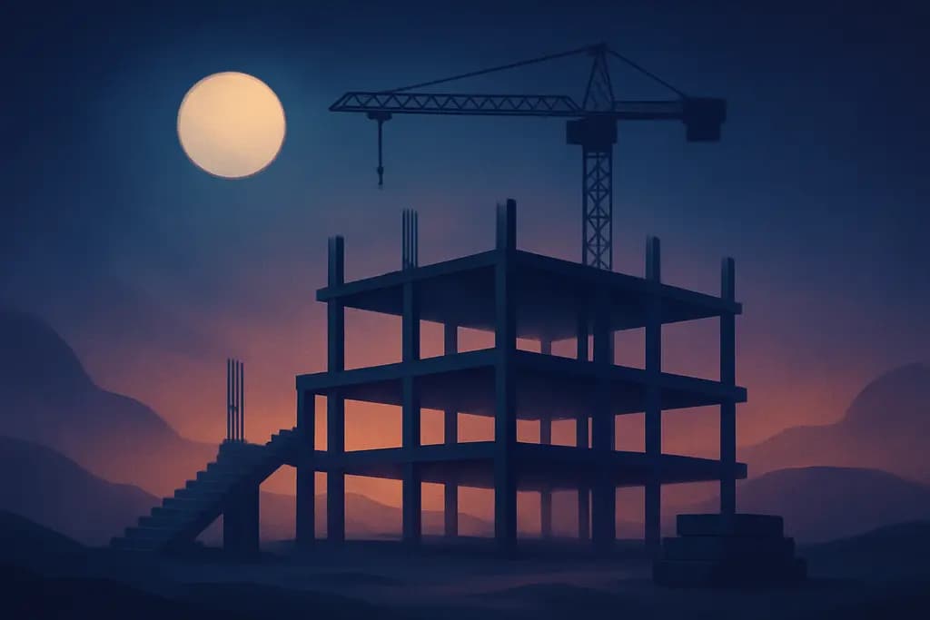 Dream illustration: Unfinished construction site