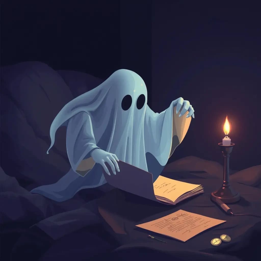 Dream illustration: Unfinished letter by ghost