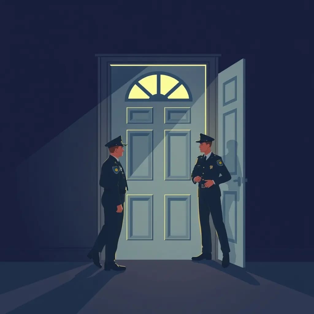 Dream illustration: Uniformed officers at your door