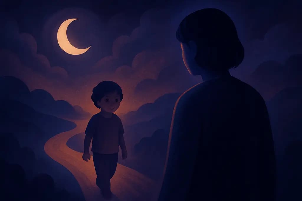 Dream illustration: Unknown child following you