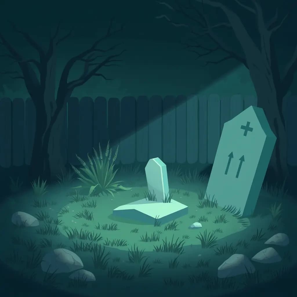 Dream illustration: Unmarked Grave in Backyard