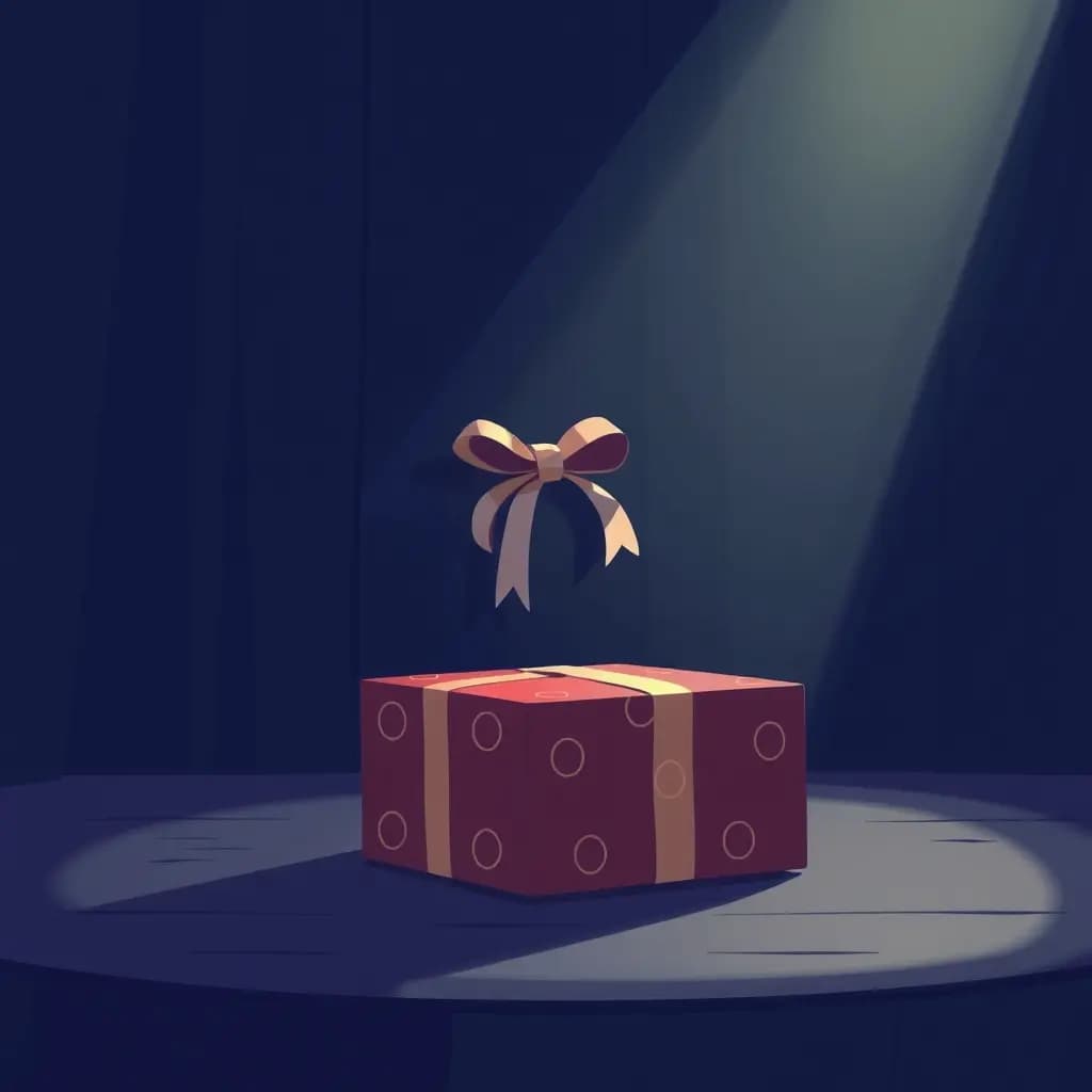 Dream illustration: Unopened gift on stage