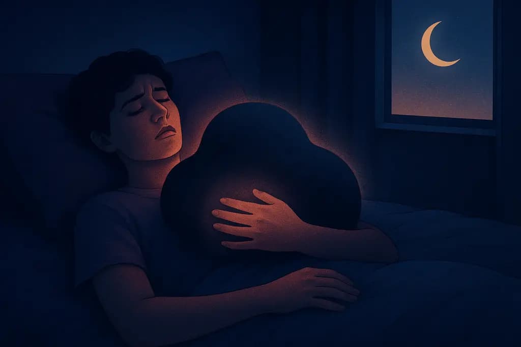 Dream illustration: unseen pressure on your chest in bed at night