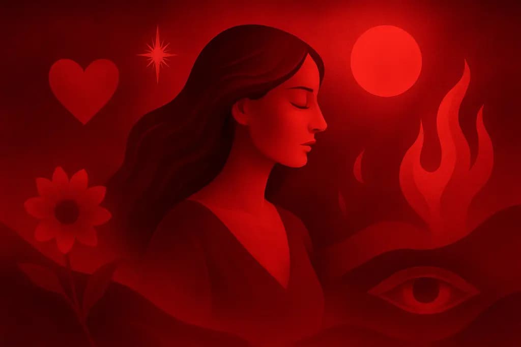 Dream illustration: vivid red all around dream meaning
