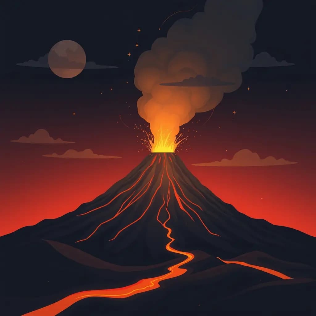 Dream illustration: Volcano Erupting Nearby