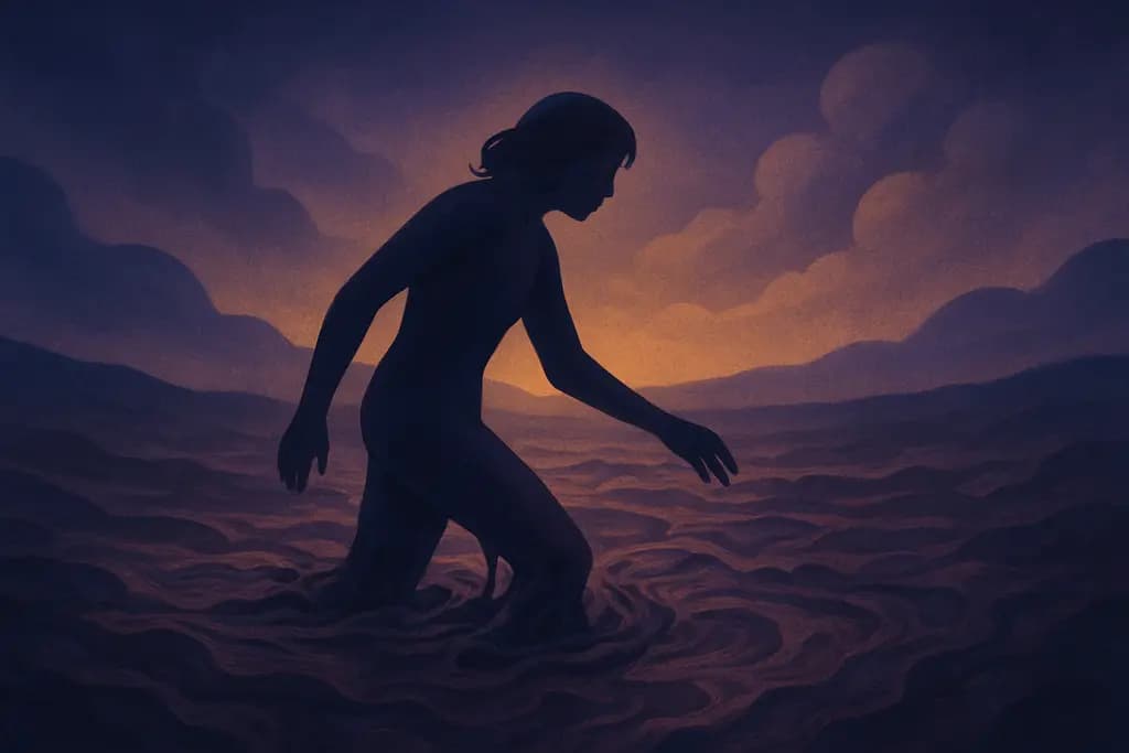 Dream illustration: Wading through mud or sticky ground