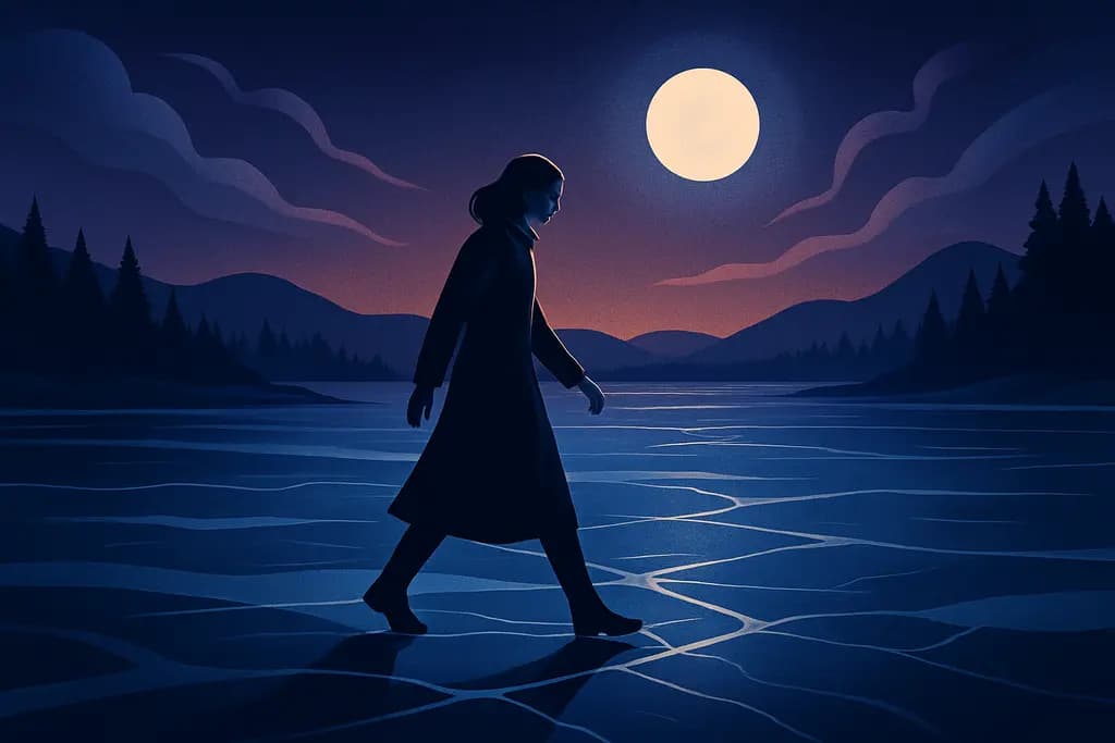 Dream illustration: Walking across a frozen lake