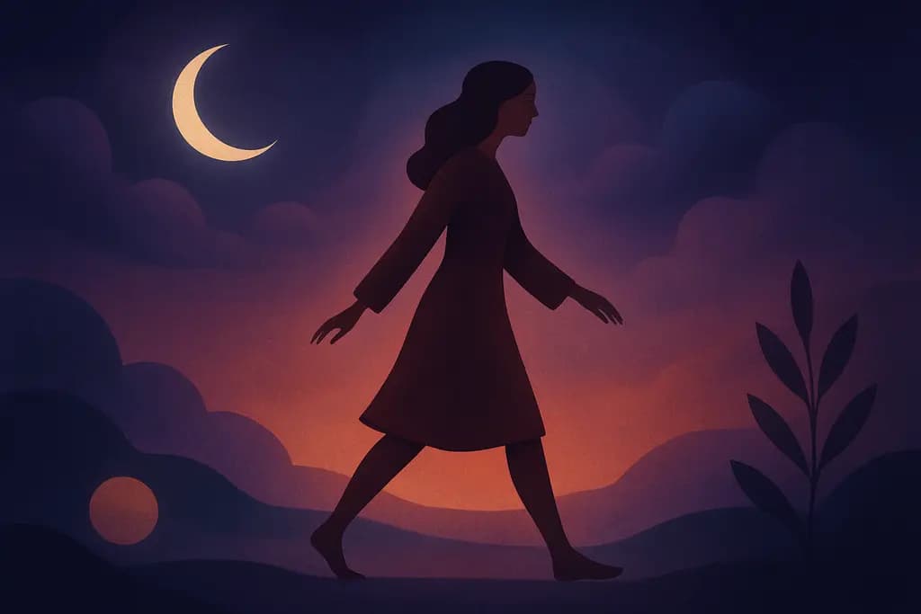 Dream illustration: Walking backwards
