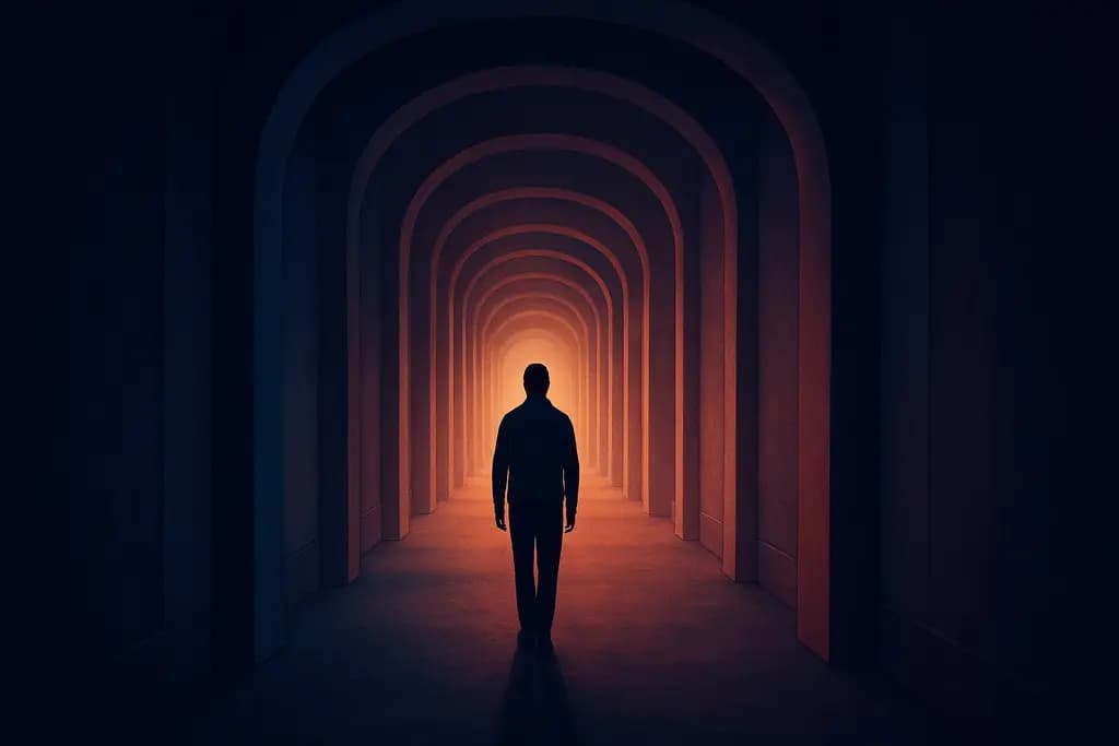 Dream illustration: Walking down an endless corridor or hallway