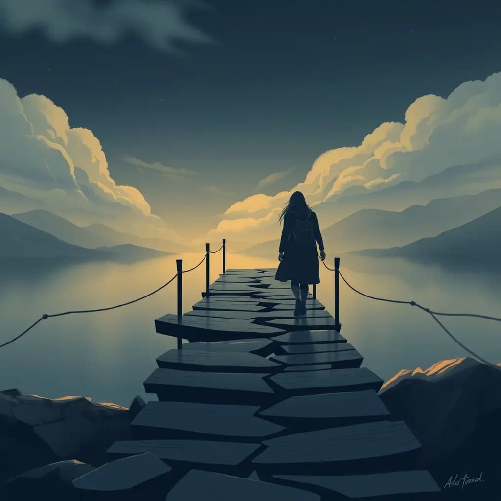 Dream illustration: Walking on a Broken Bridge