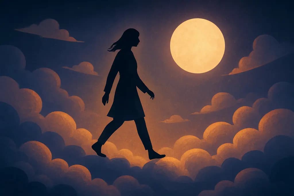 Dream illustration: Walking on clouds
