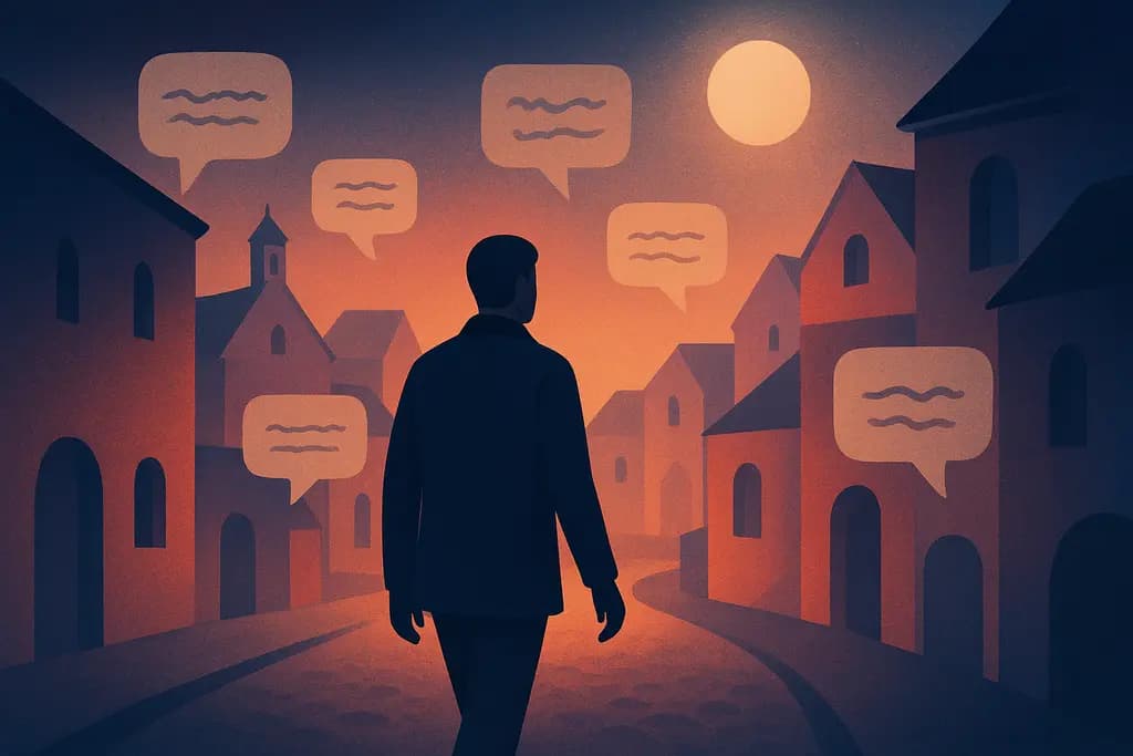 Dream illustration: Walking through a town where nobody speaks a language you understand