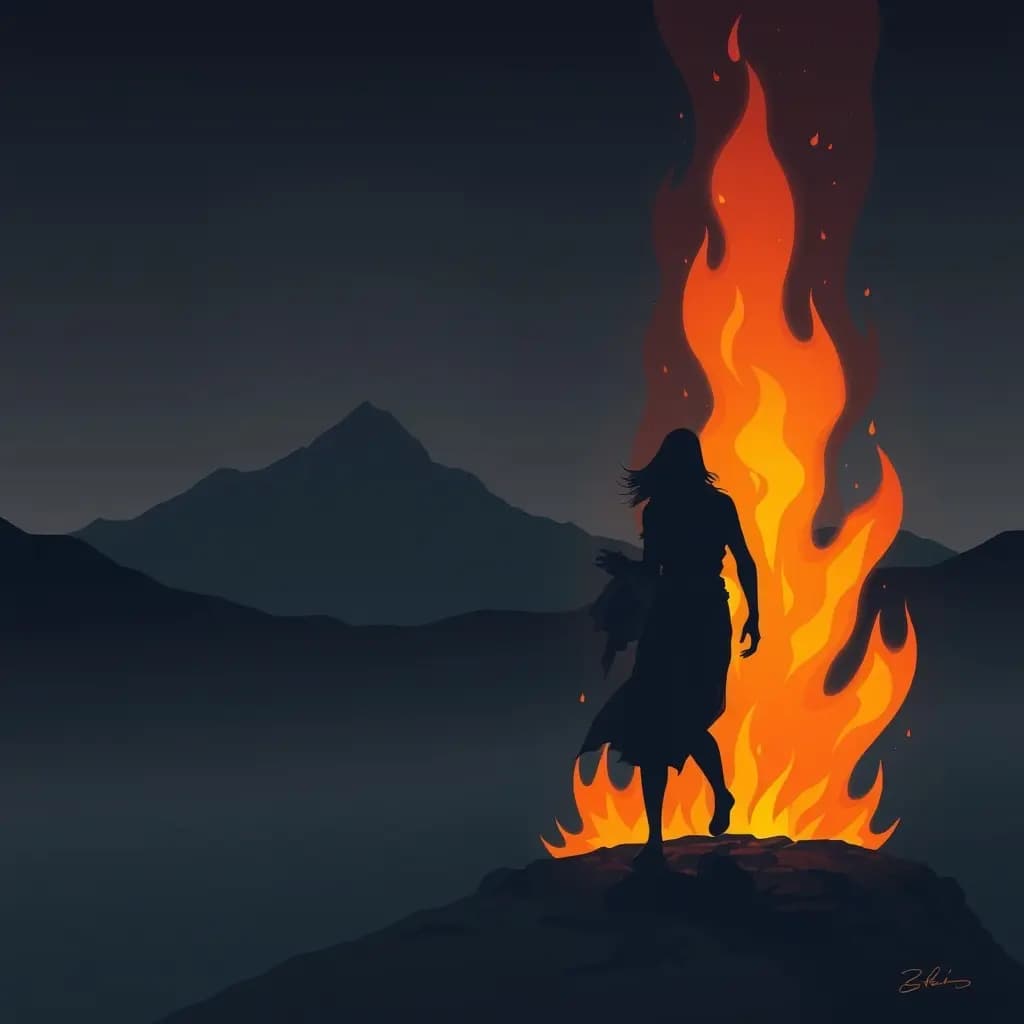 Dream illustration: Walking through fire