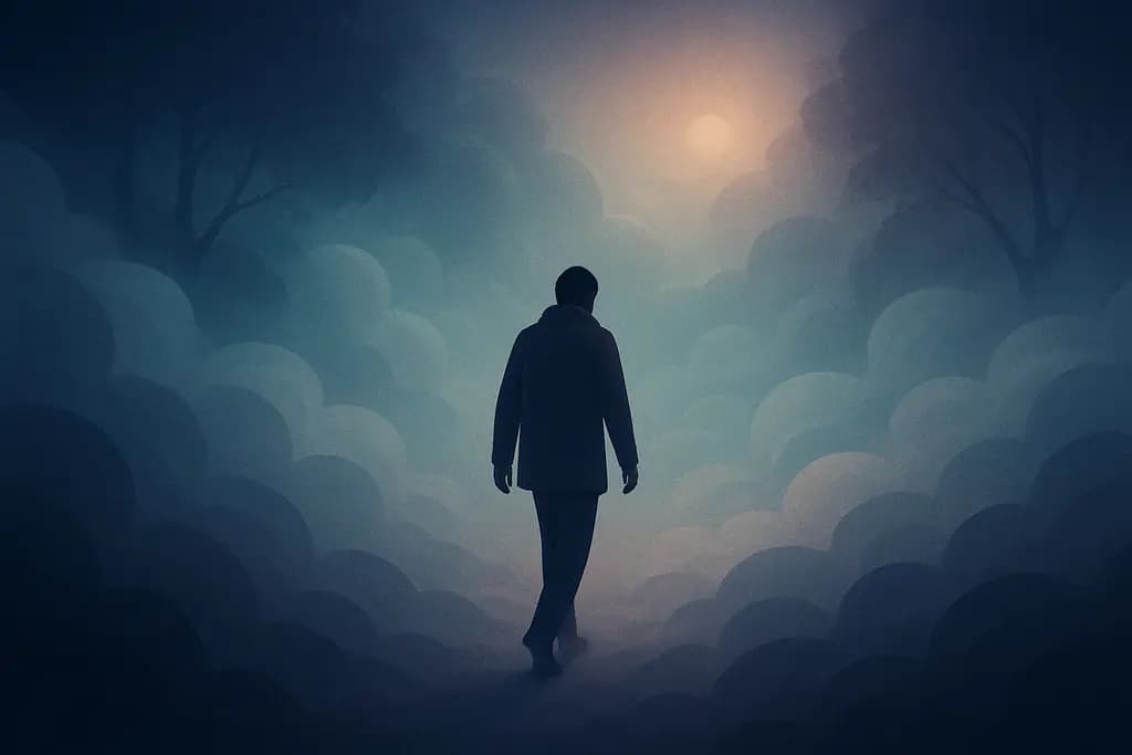 Dream illustration: Walking through thick fog