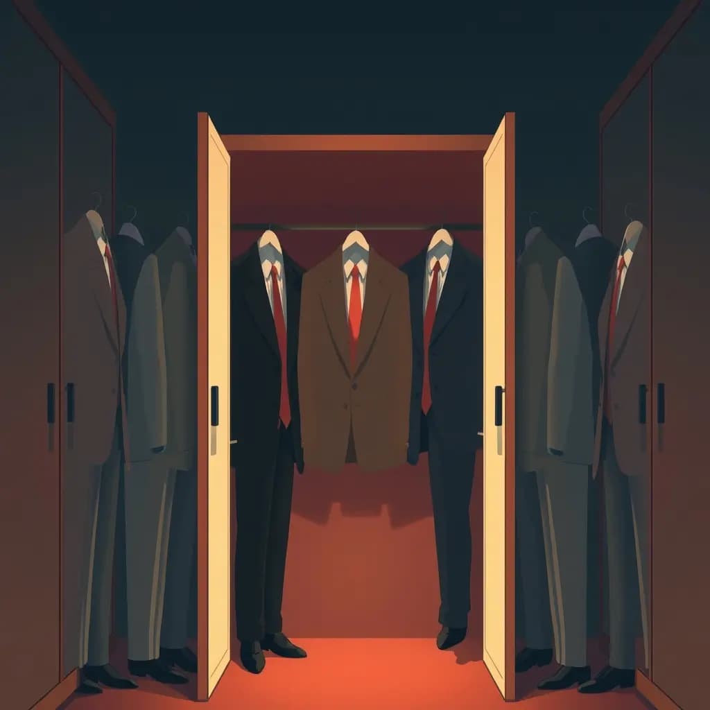 Dream illustration: Wardrobe full of identical suits