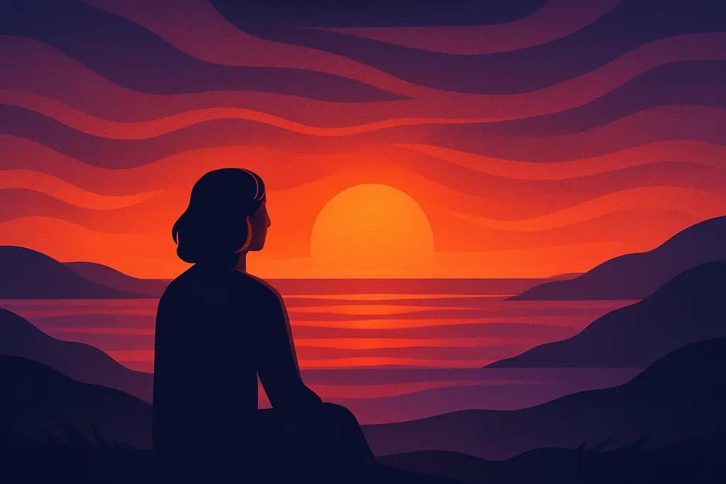 Dream illustration: Watching an endless sunset