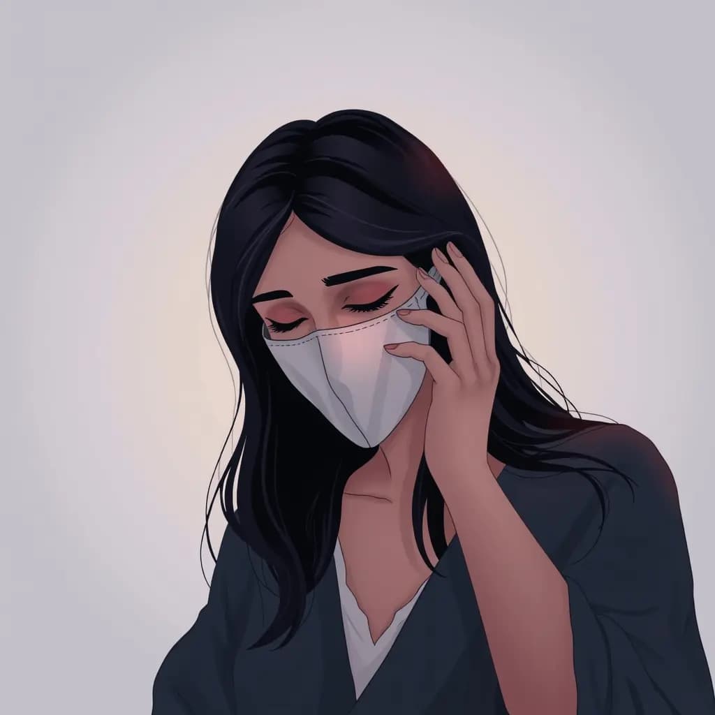 Dream illustration: Wearing a mask that won't come off