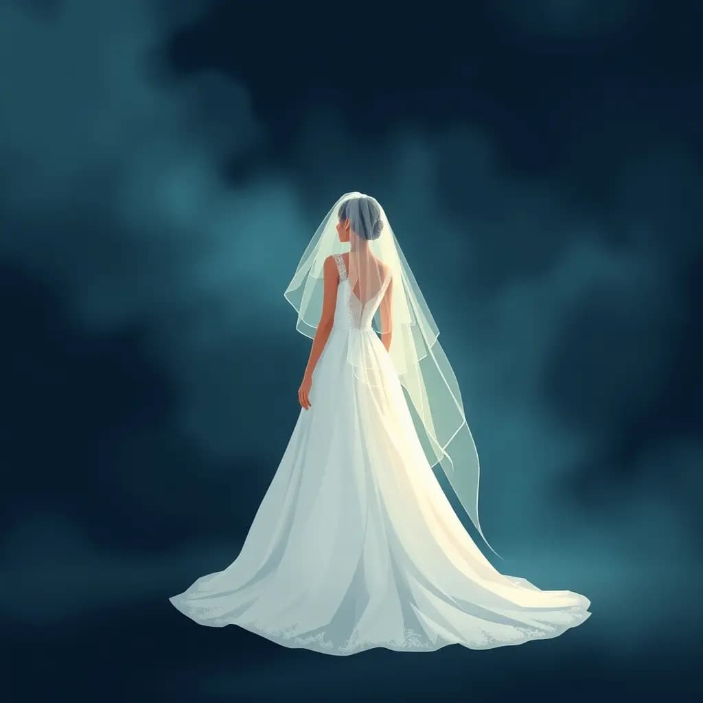 Dream illustration: Wearing a Wedding Dress Alone