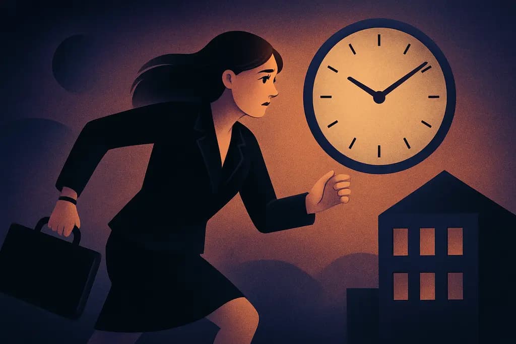 Dream illustration: wearing black and being late for work