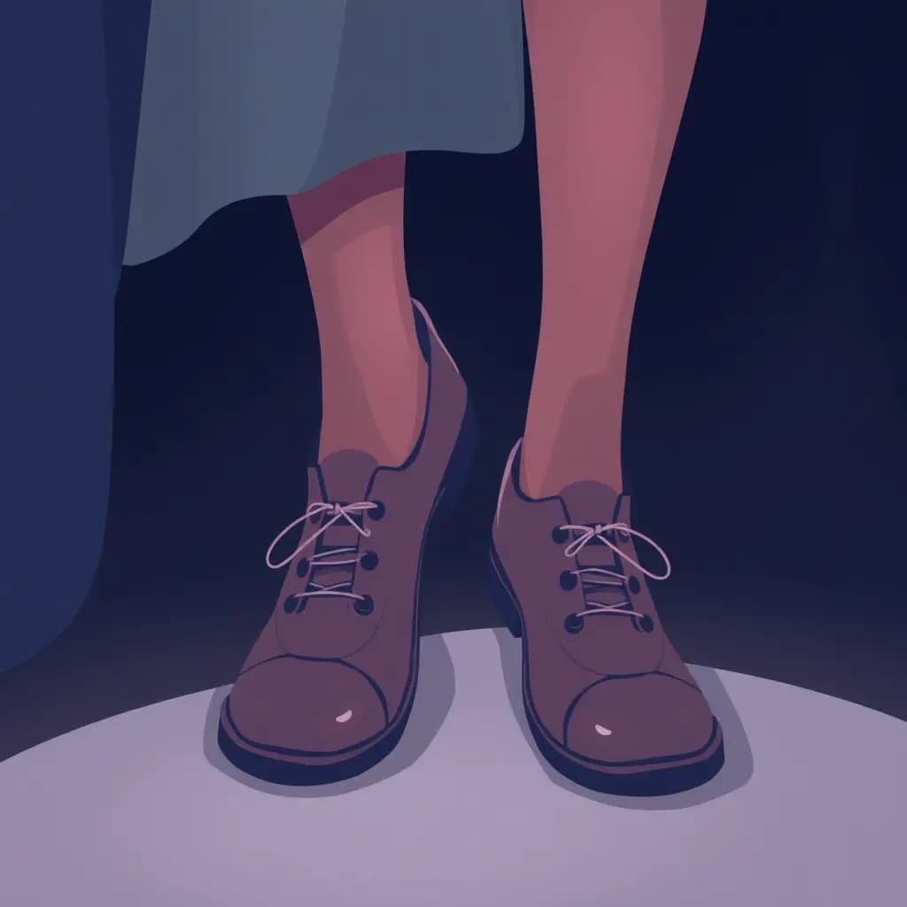 Dream illustration: Wearing shoes that are too small