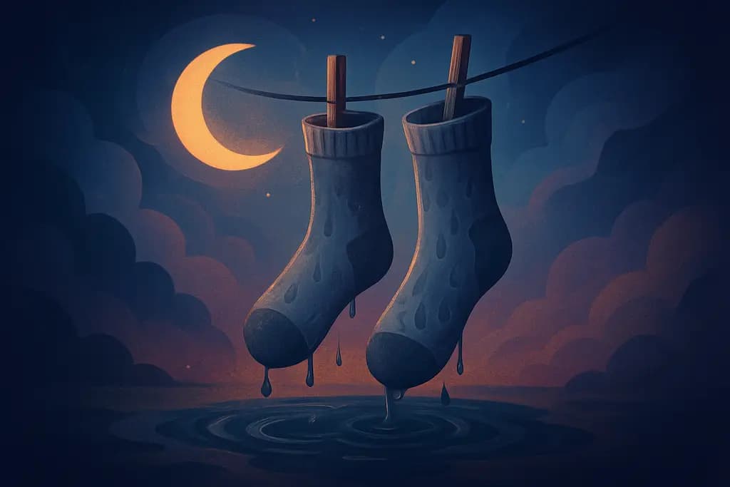 Dream illustration: wet socks in dream
