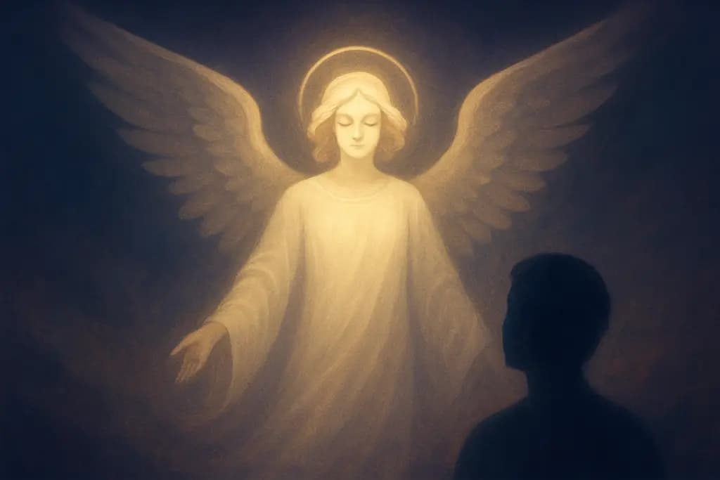 Dream illustration: white angel appearing in my dream