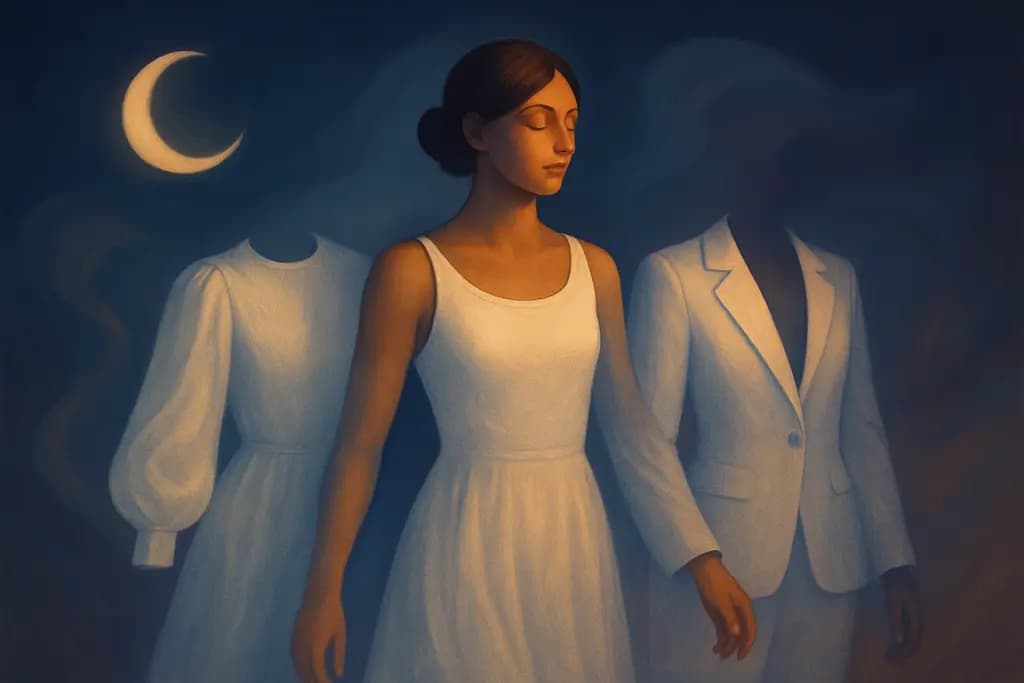 Dream illustration: white clothes that keep changing style dream meaning