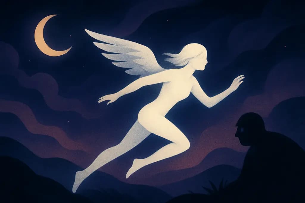 Dream illustration: white Escaping Danger figure