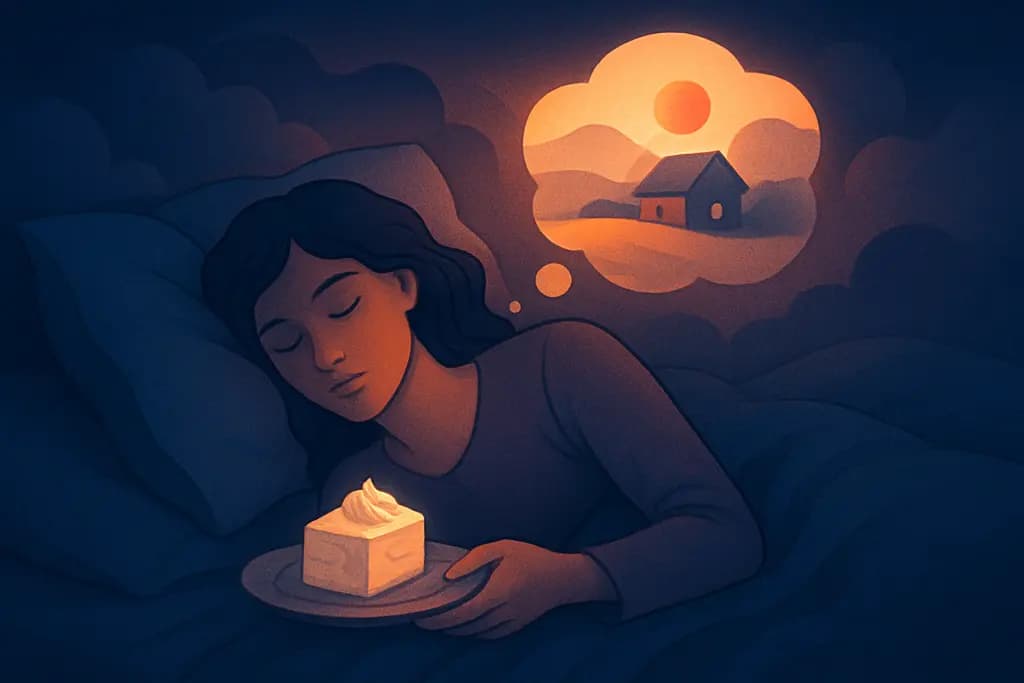 Dream illustration: white food that tastes like vivid memories in bed
