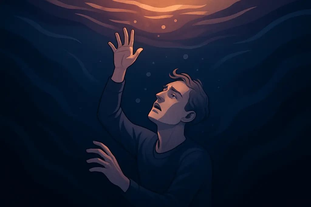 Dream illustration: white person drowning dream meaning
