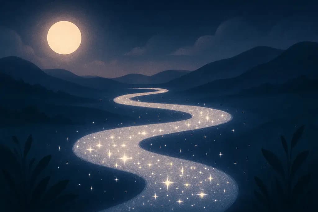 Dream illustration: white river made of stars dream meaning