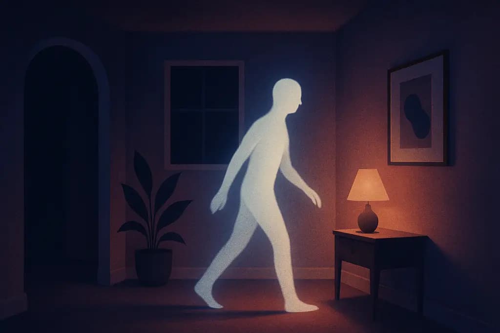Dream illustration: white shadow acting on its own in my house dream