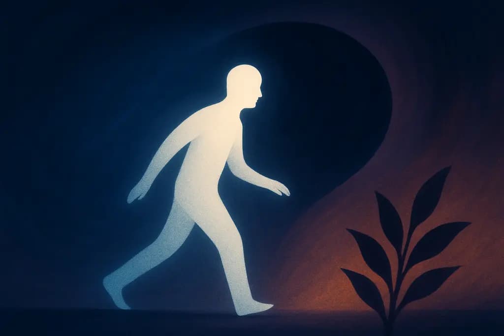 Dream illustration: white shadow acting on its own