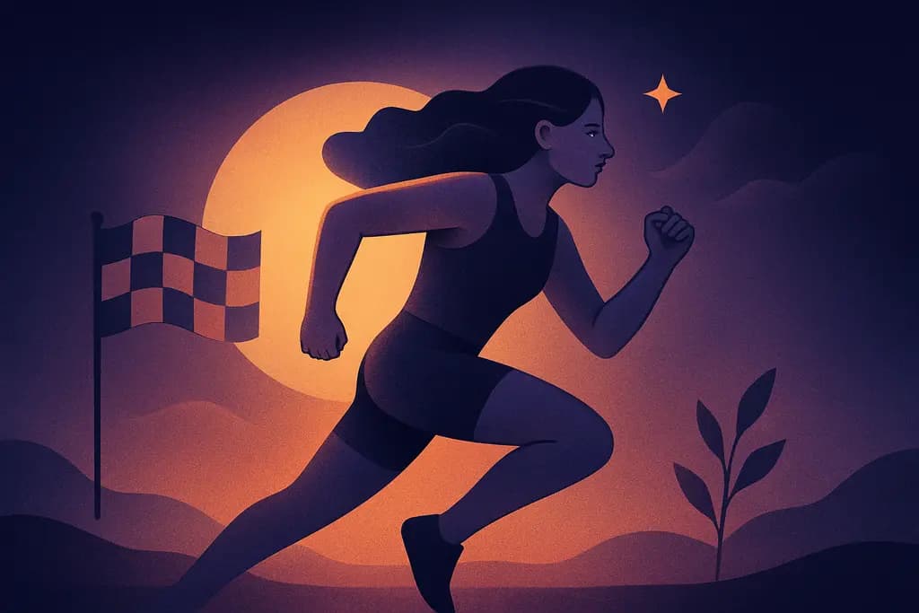 Dream illustration: Winning a race but you can't stop running