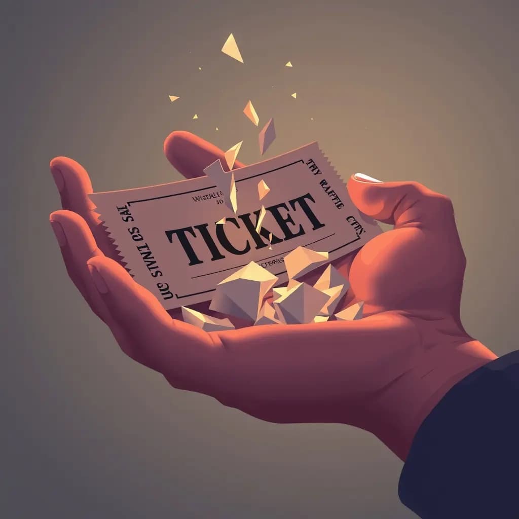 Dream illustration: Winning ticket crumbles